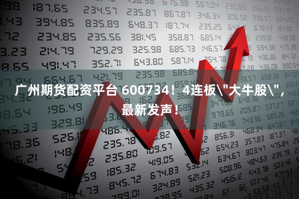 广州期货配资平台 600734！4连板＂大牛股＂，最新发声！